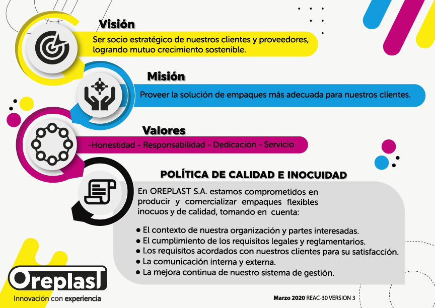 Misión, Visión y Política de Oreplast